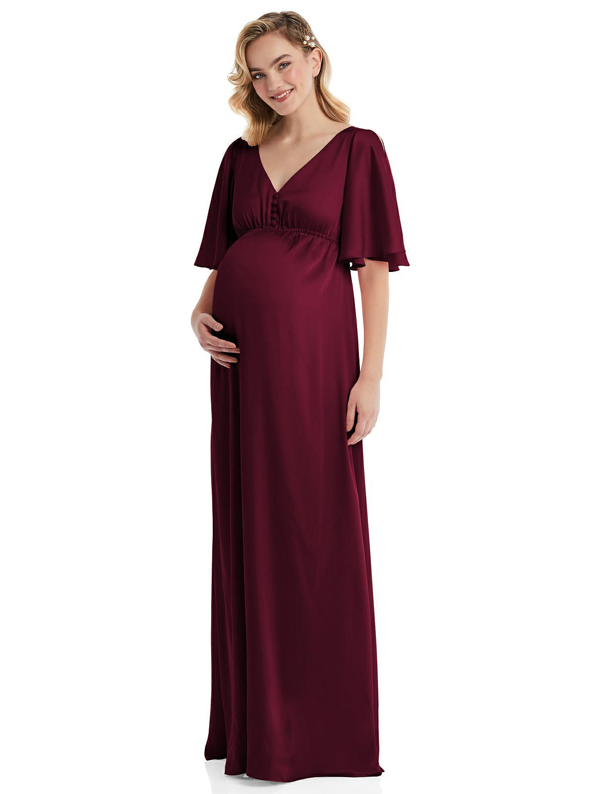 Bell Sleeves Maternity Dress for Baby Shower