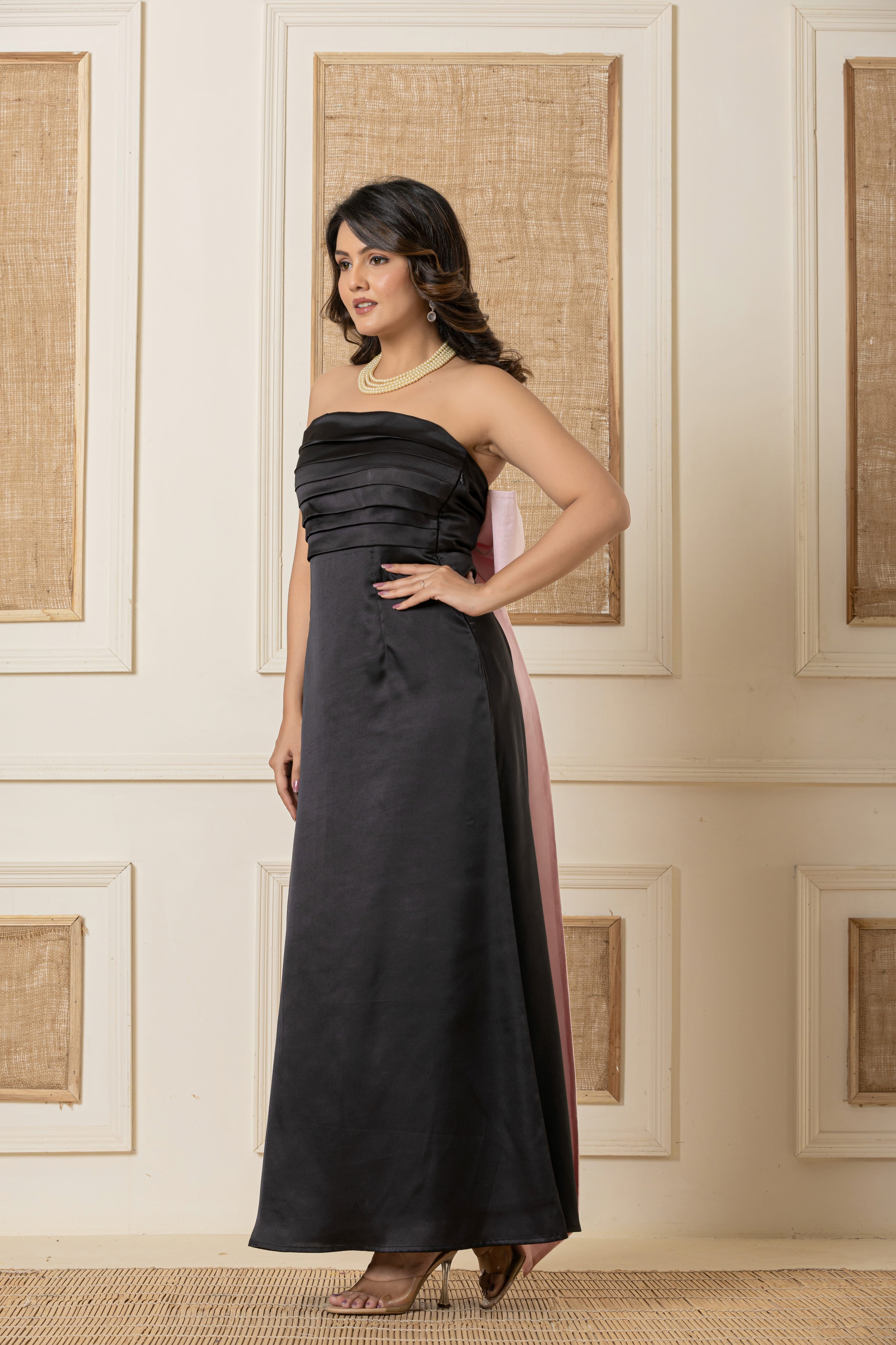 Black Evening Gown with Back Bow