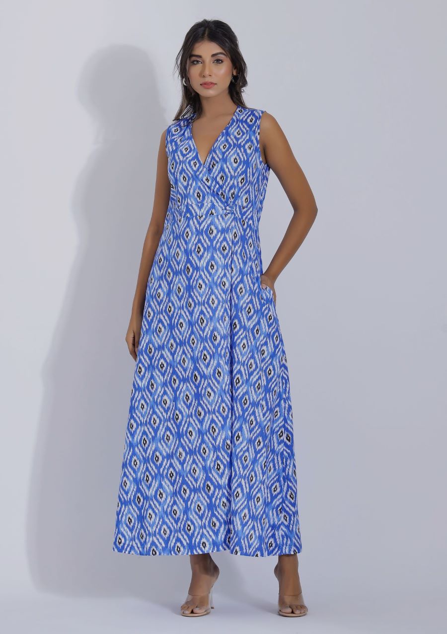 aztec cotton dress AZTEC COTTON SATIN DRESS BY SAHAR