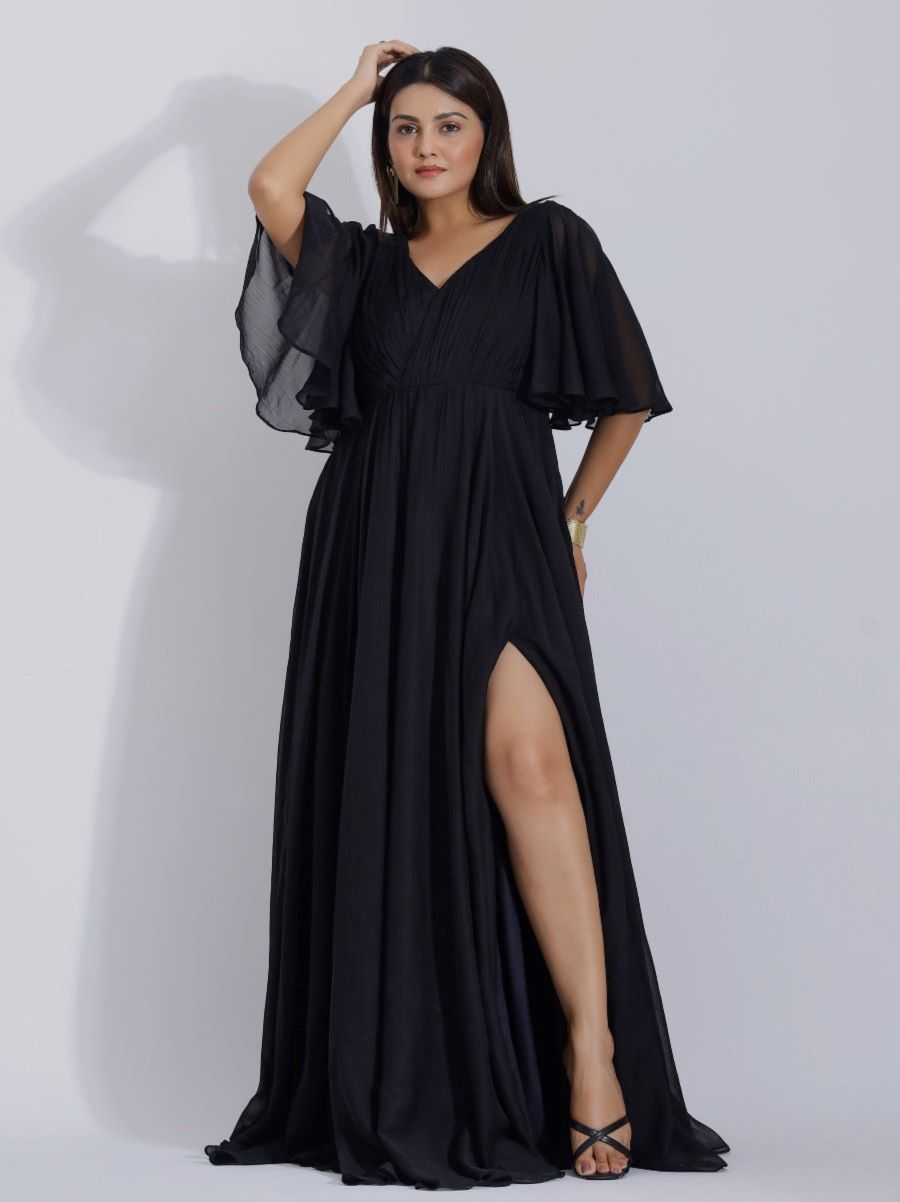 Shop Beautiful Stylish Black Gown for Party ! – Plum and Peaches