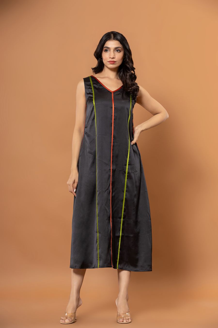 Black Midi Cocktail Dress, Party Wear Dress, Evening Party Dress