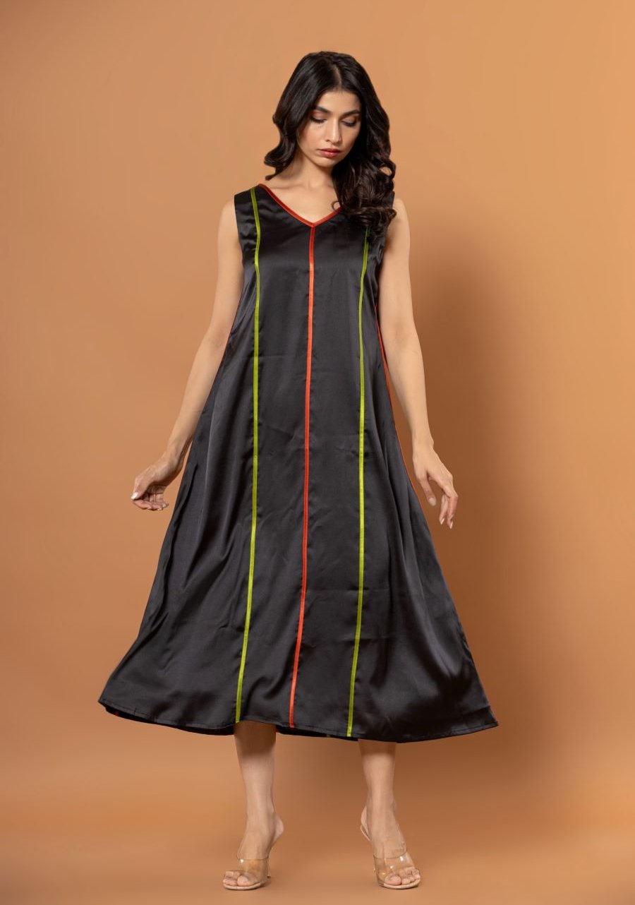 Black Midi Cocktail Dress, Party Wear Dress, Evening Party Dress