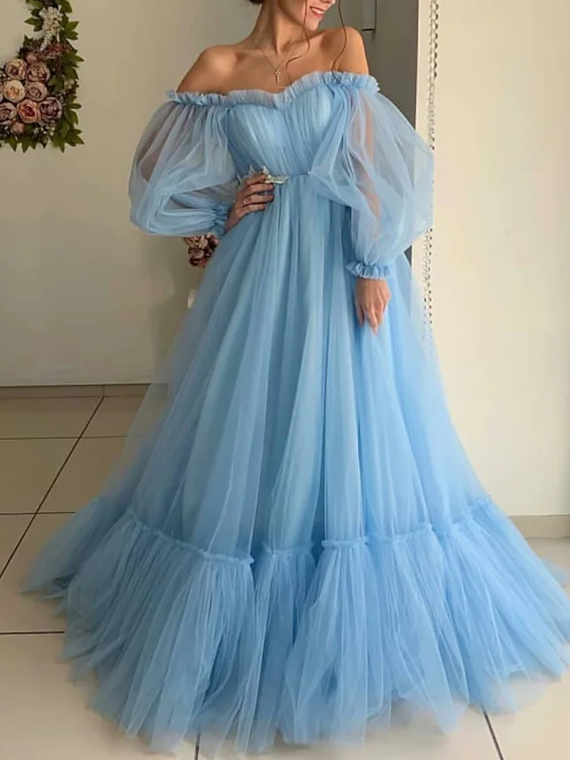 Blue Maternity Dress For Photoshoot