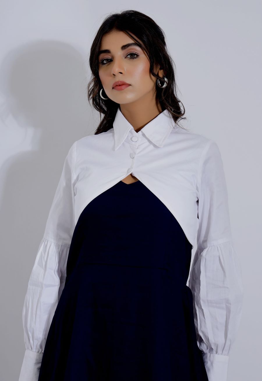 Blue and White Two Piece Dress Set – Plum and Peaches