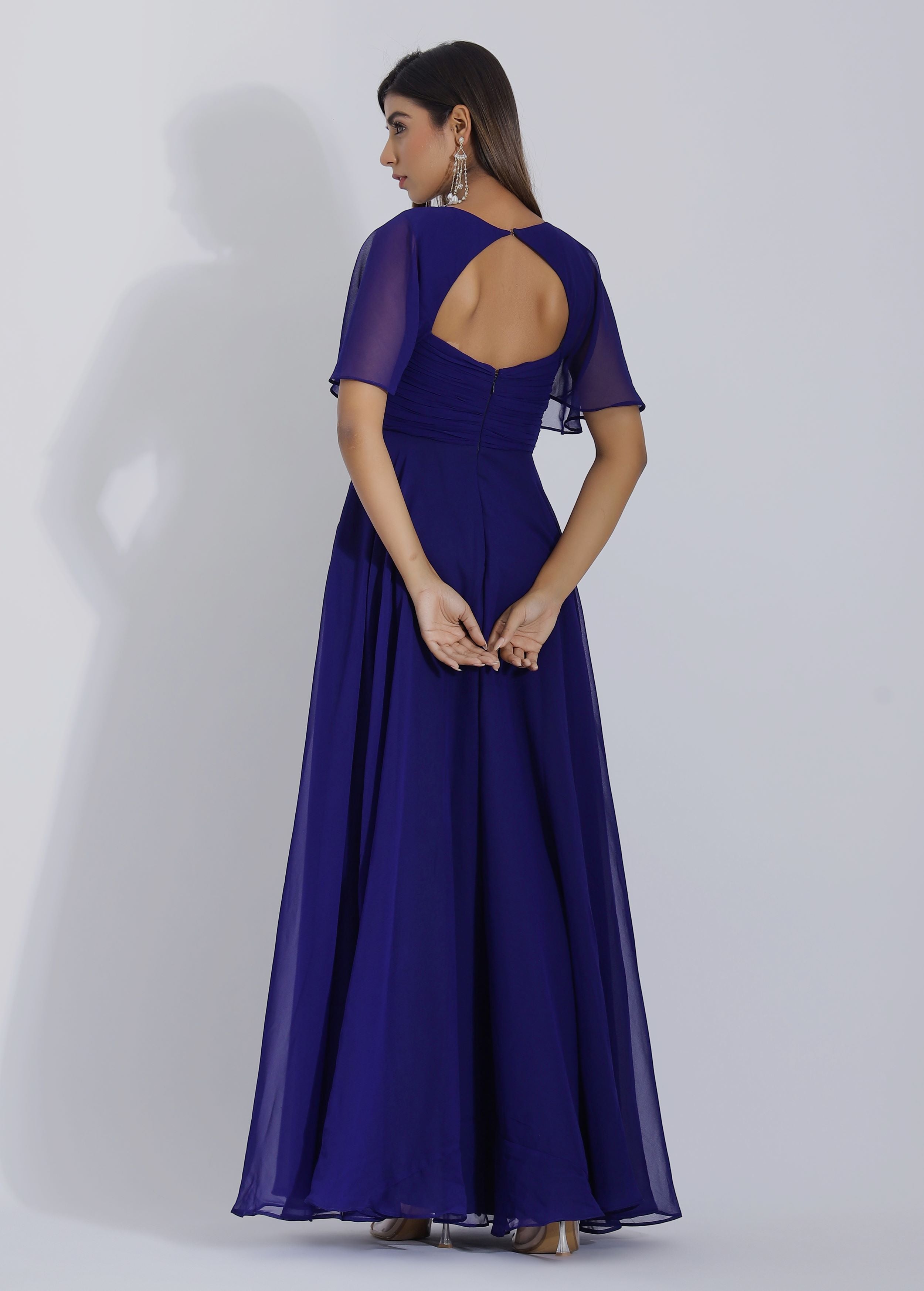 Blue Evening Gown Back