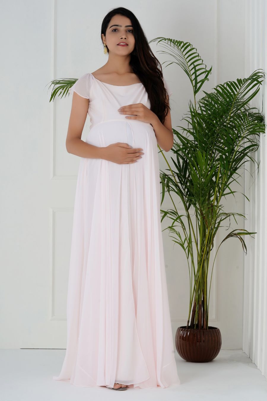 Blush Pink Maternity Photoshoot Dress