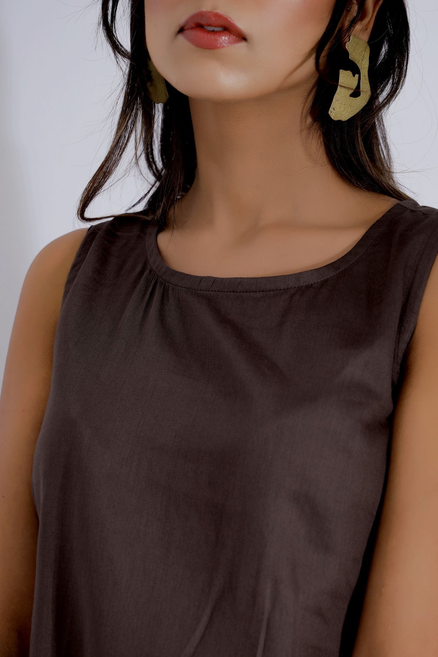 Casual Cotton Short Dress Closeup