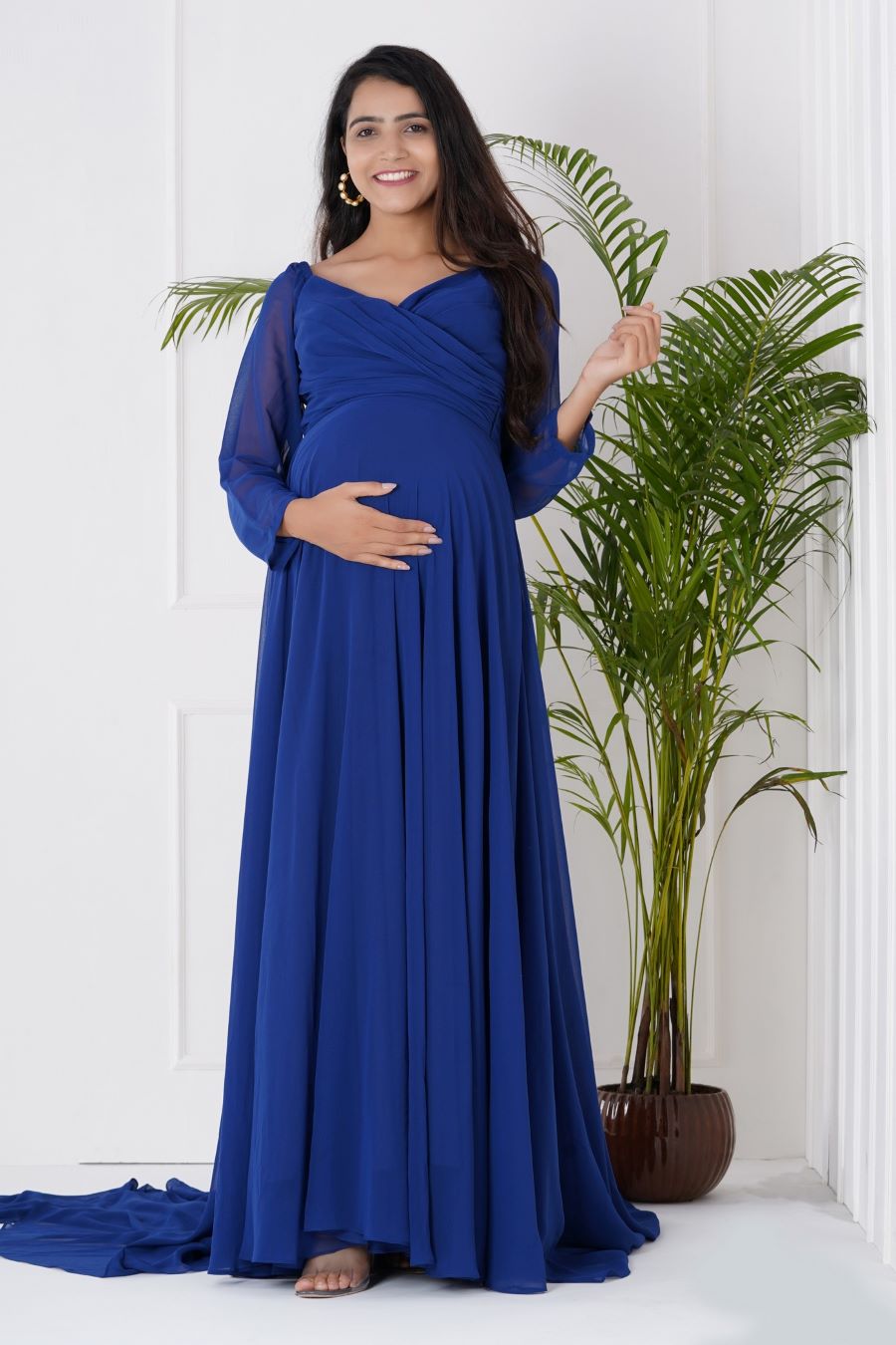 Ethereal Blue Maternity Dress for Unforgettable Baby Showers – Plum and