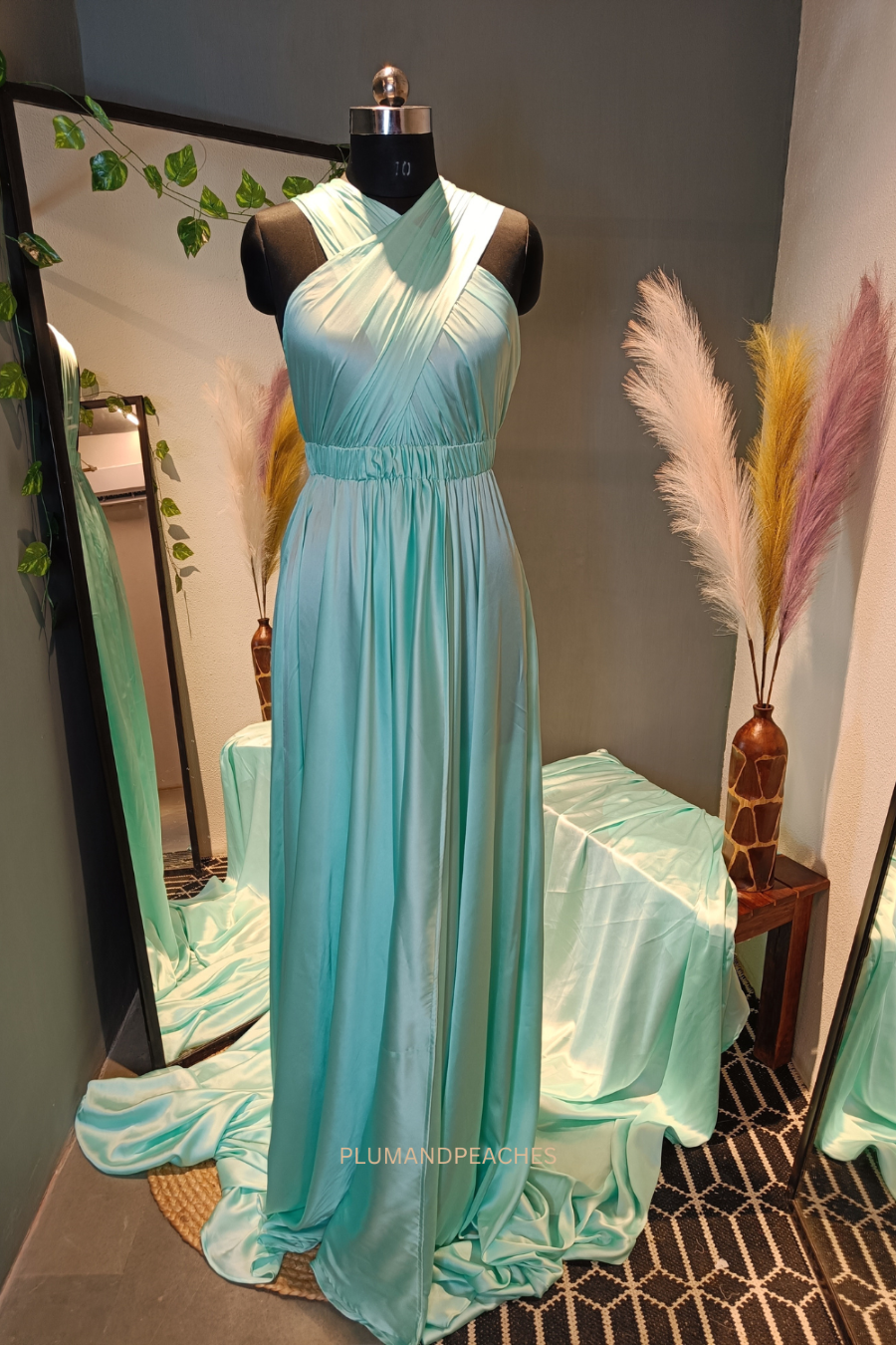 Ocean Green Gown for Pre-Wedding Shoot