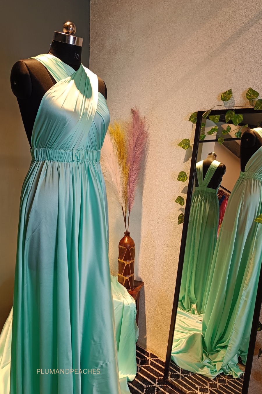 Ocean Green Gown for Pre-Wedding Shoot