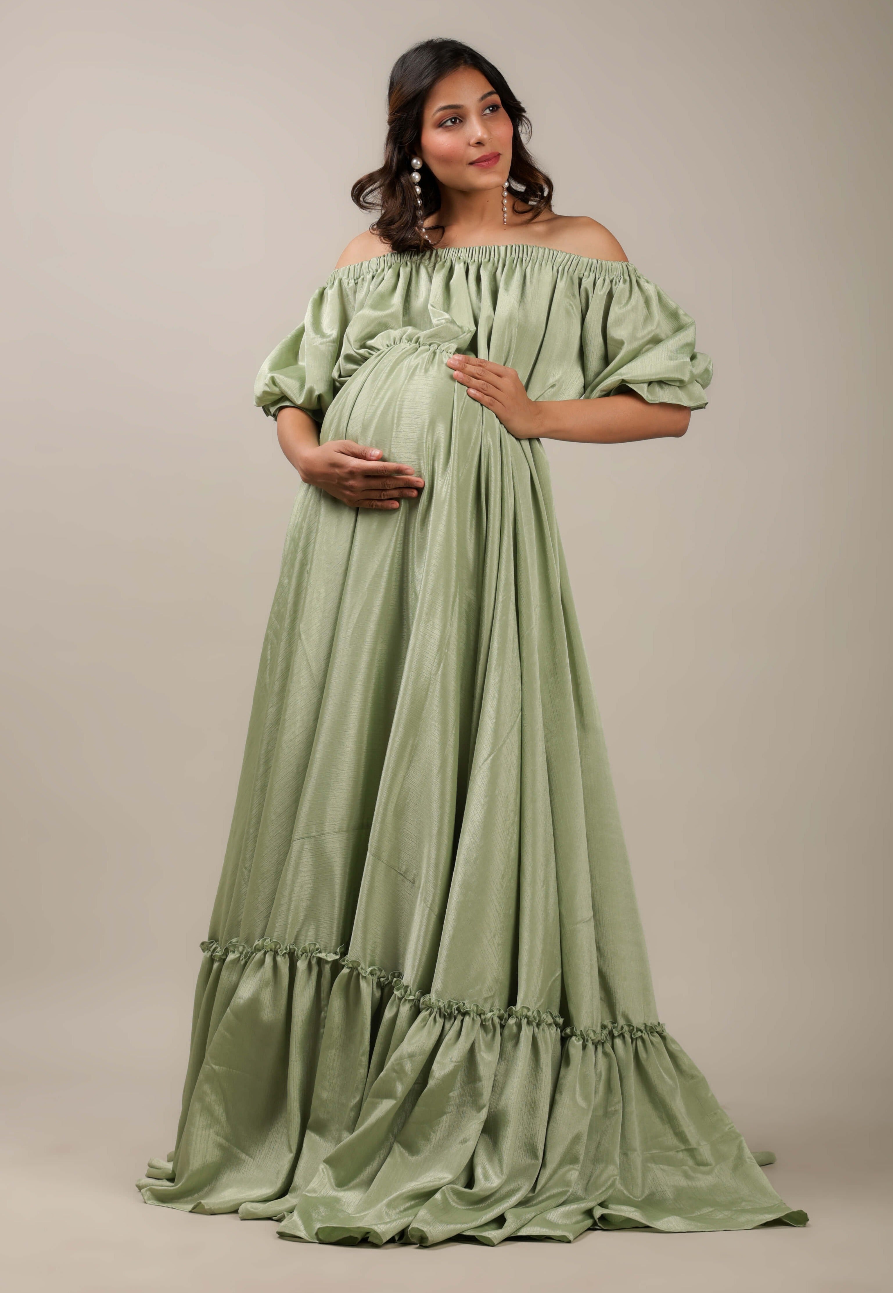 Off-Shoulder Maternity Dress