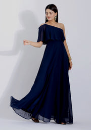 One Shoulder Ruffle Gown for Women 3