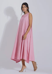 Pink Cotton Midi Dress side