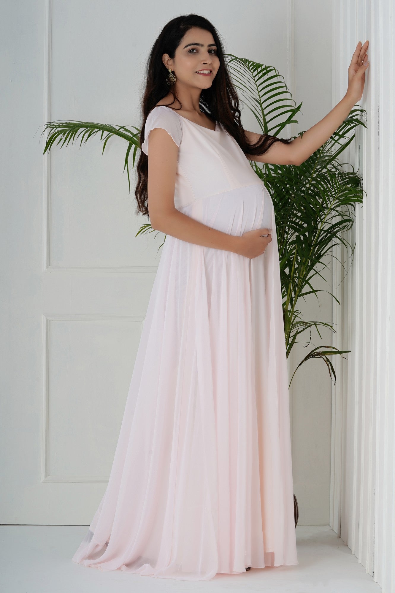 Blush Pink Maternity Photoshoot Dress