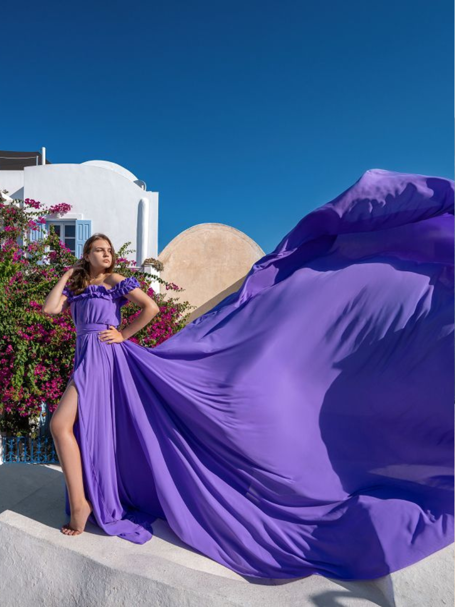 Purple Ruffle Flying Dress