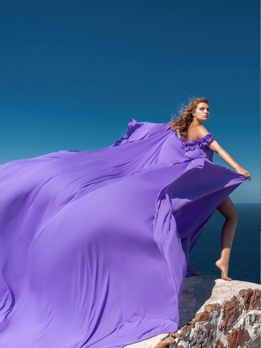 Purple Ruffle Flying Dress