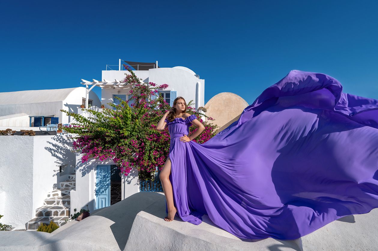 Purple Ruffle Flying Dress