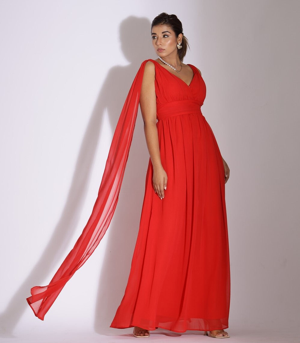 red evening gown for women side