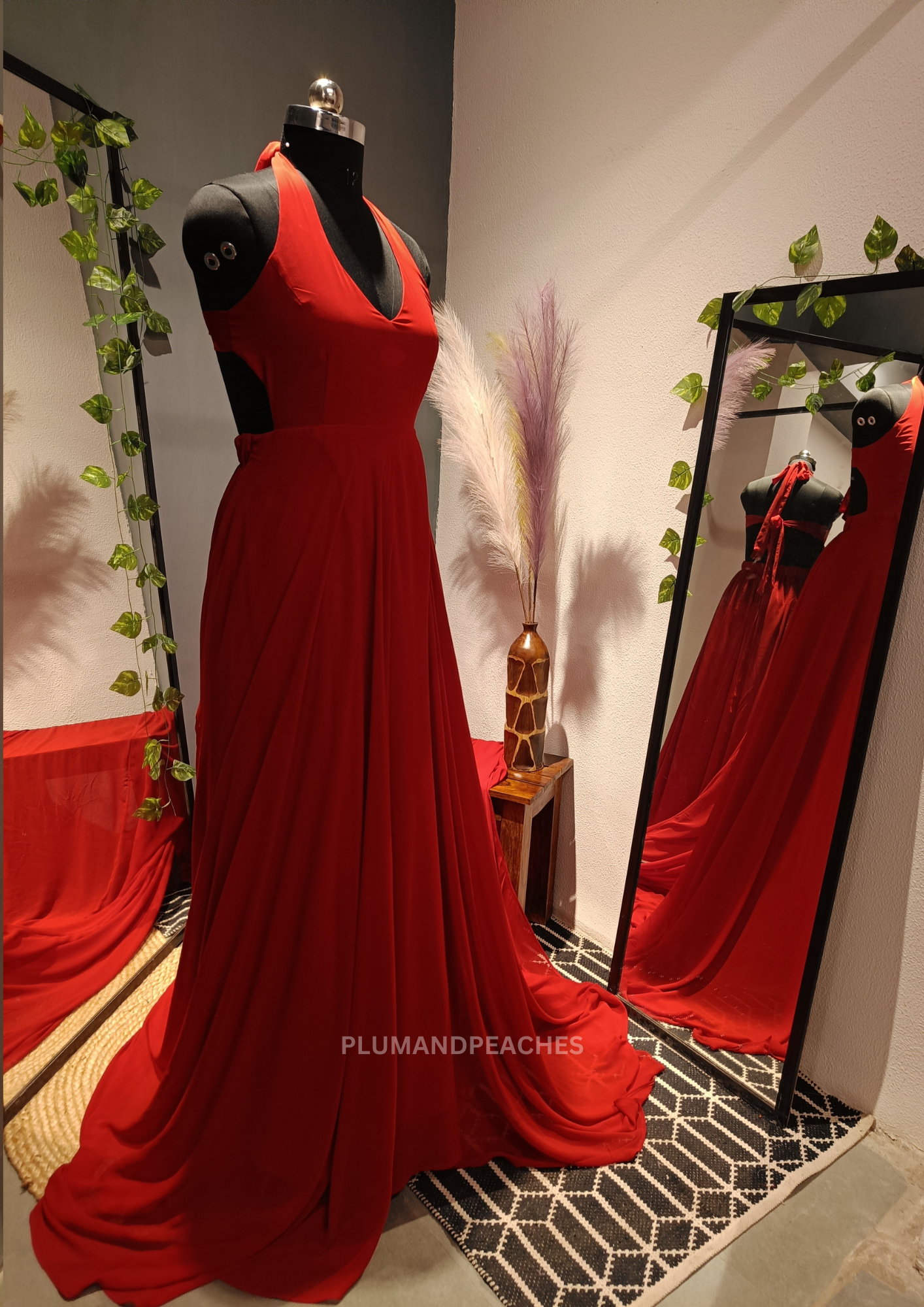 Red Georgette Flying Dress