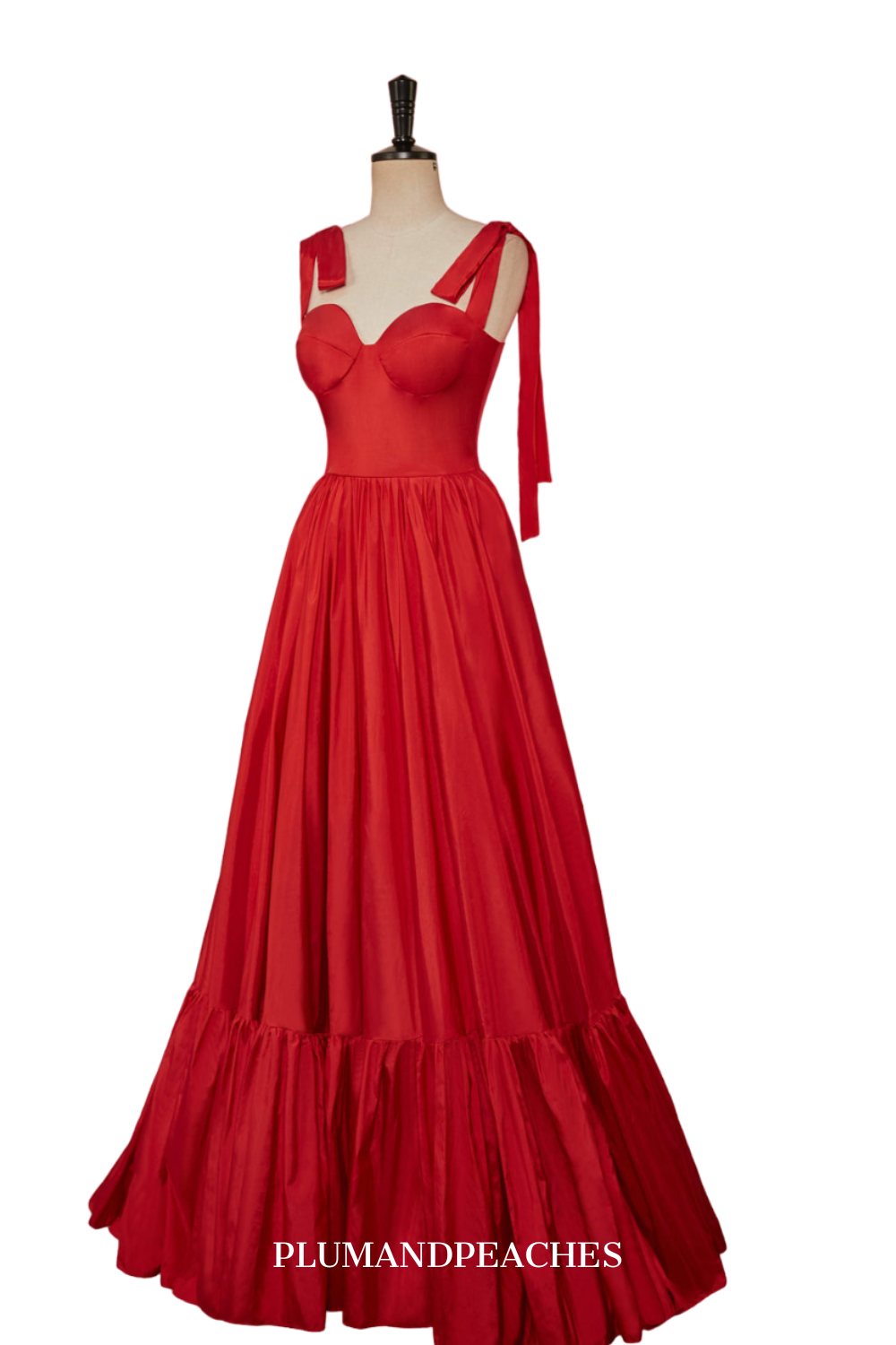 Red Pre-Wedding Photoshoot Trail Gown