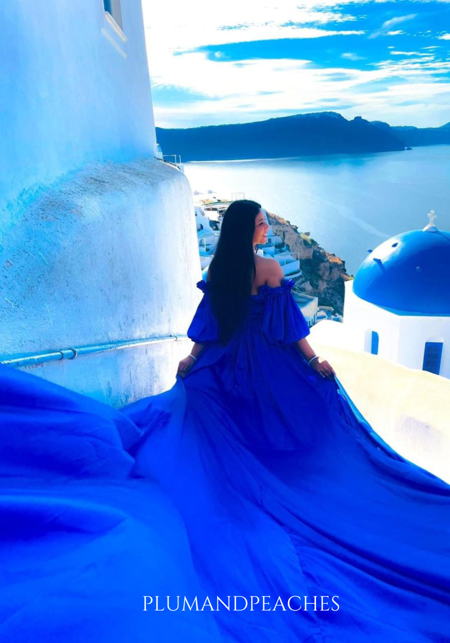 Satin Blue Santorini Flying Dress