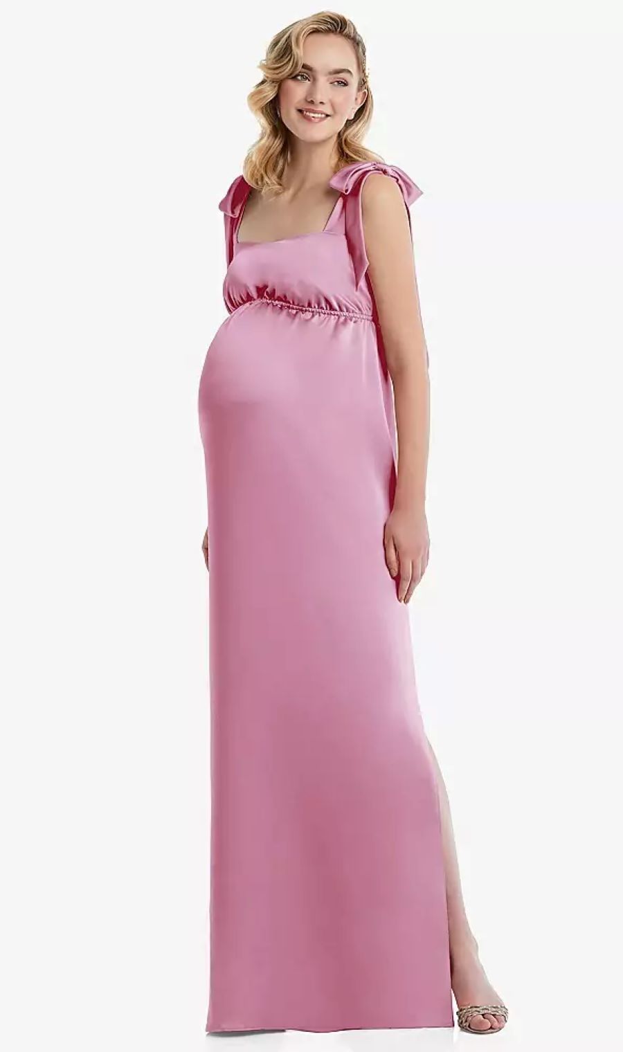 Satin Elegance Maternity Gown