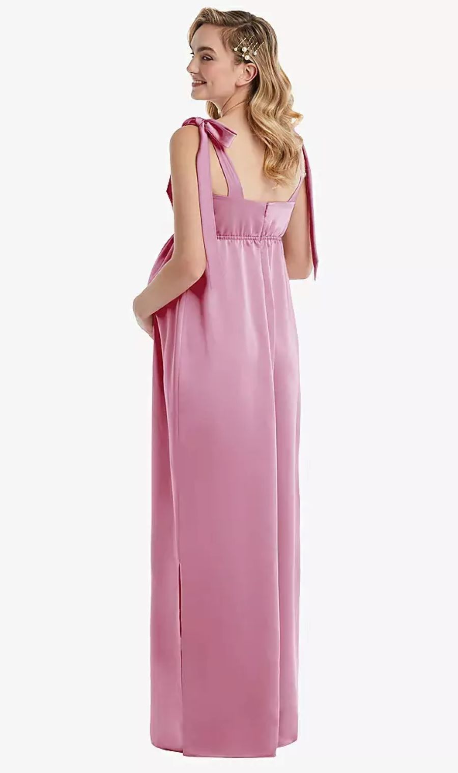 Satin Elegance Maternity Gown