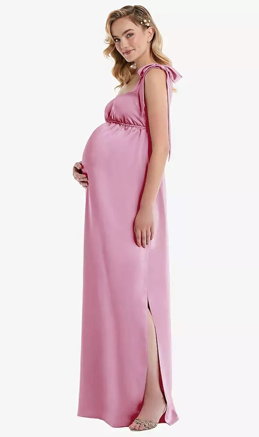 Satin Elegance Maternity Gown