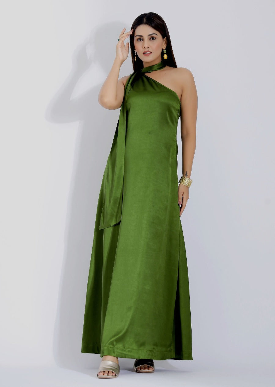 scarf maxi gown, evening gown, cocktail dress