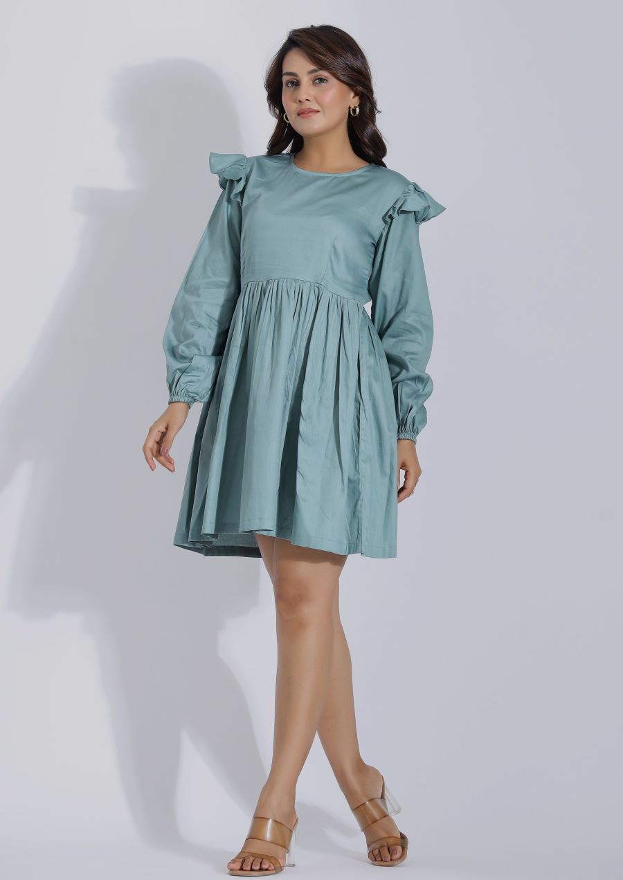 Short Flare Holiday Dress With Sleeves – Plum and Peaches