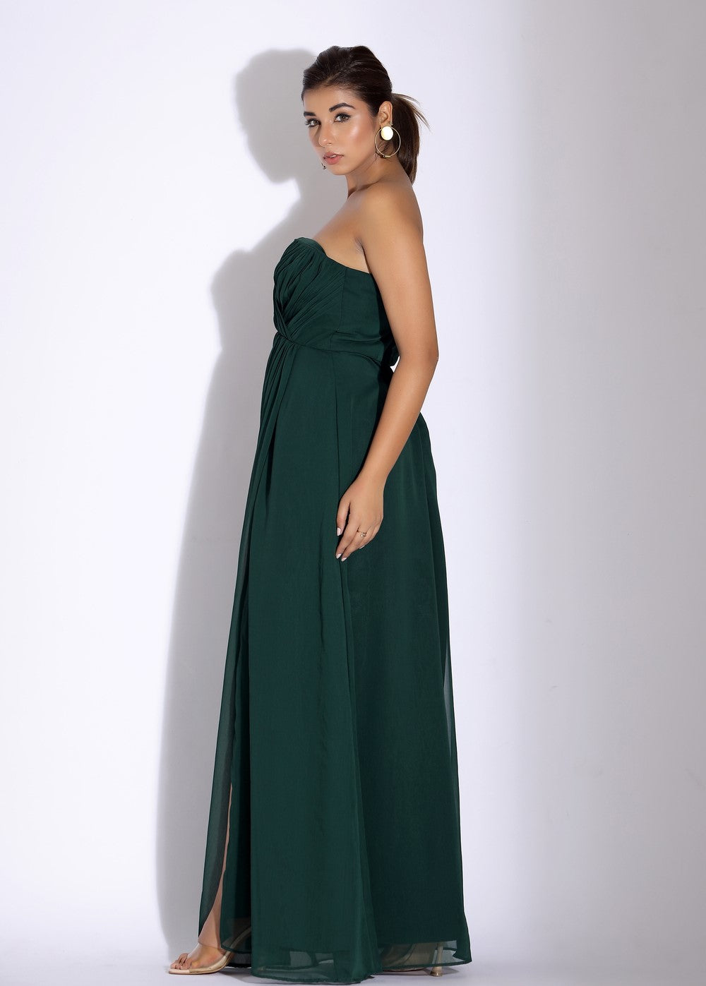 strapless draped cocktail dress side 1