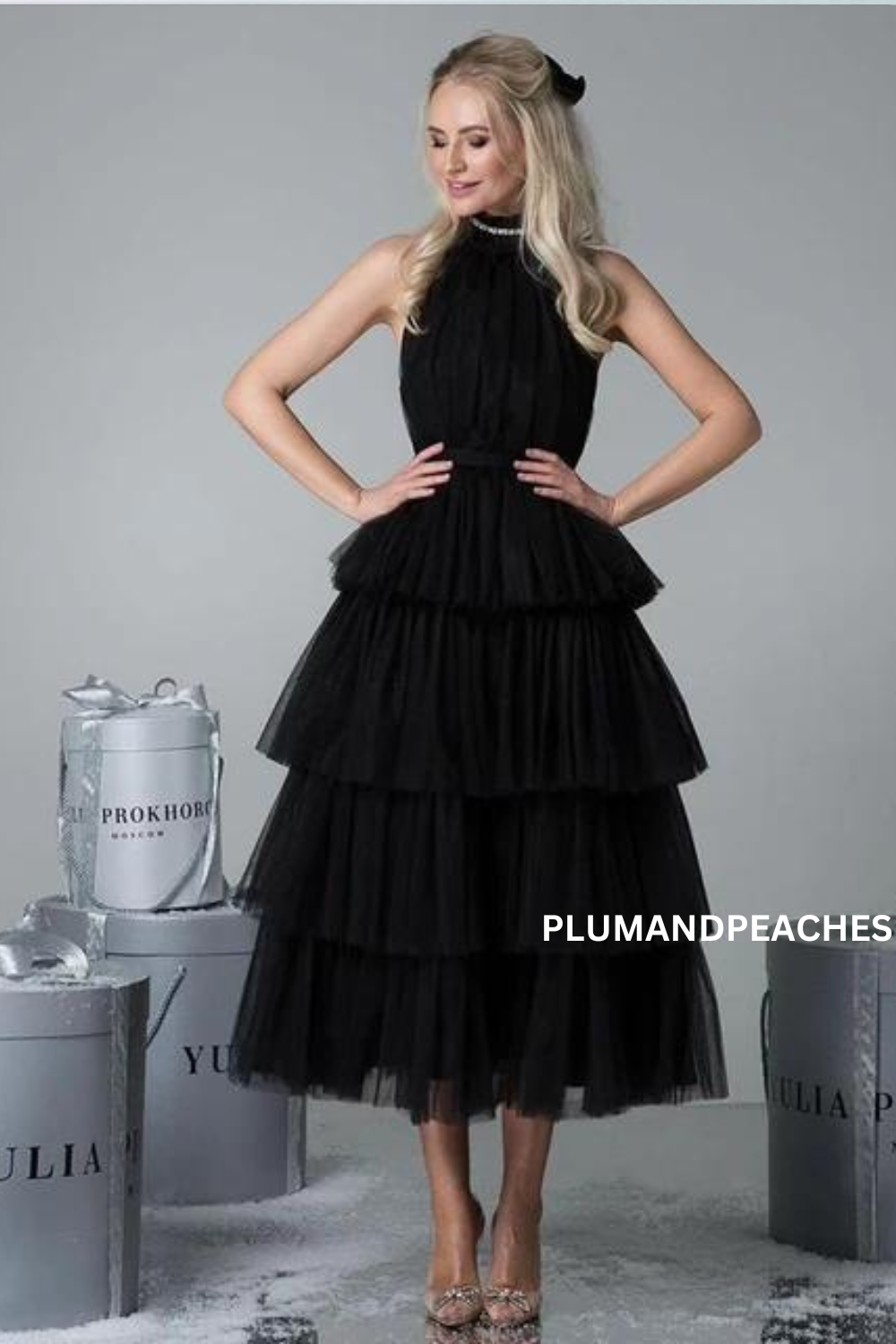 Black Pre Wedding Photoshoot Dress