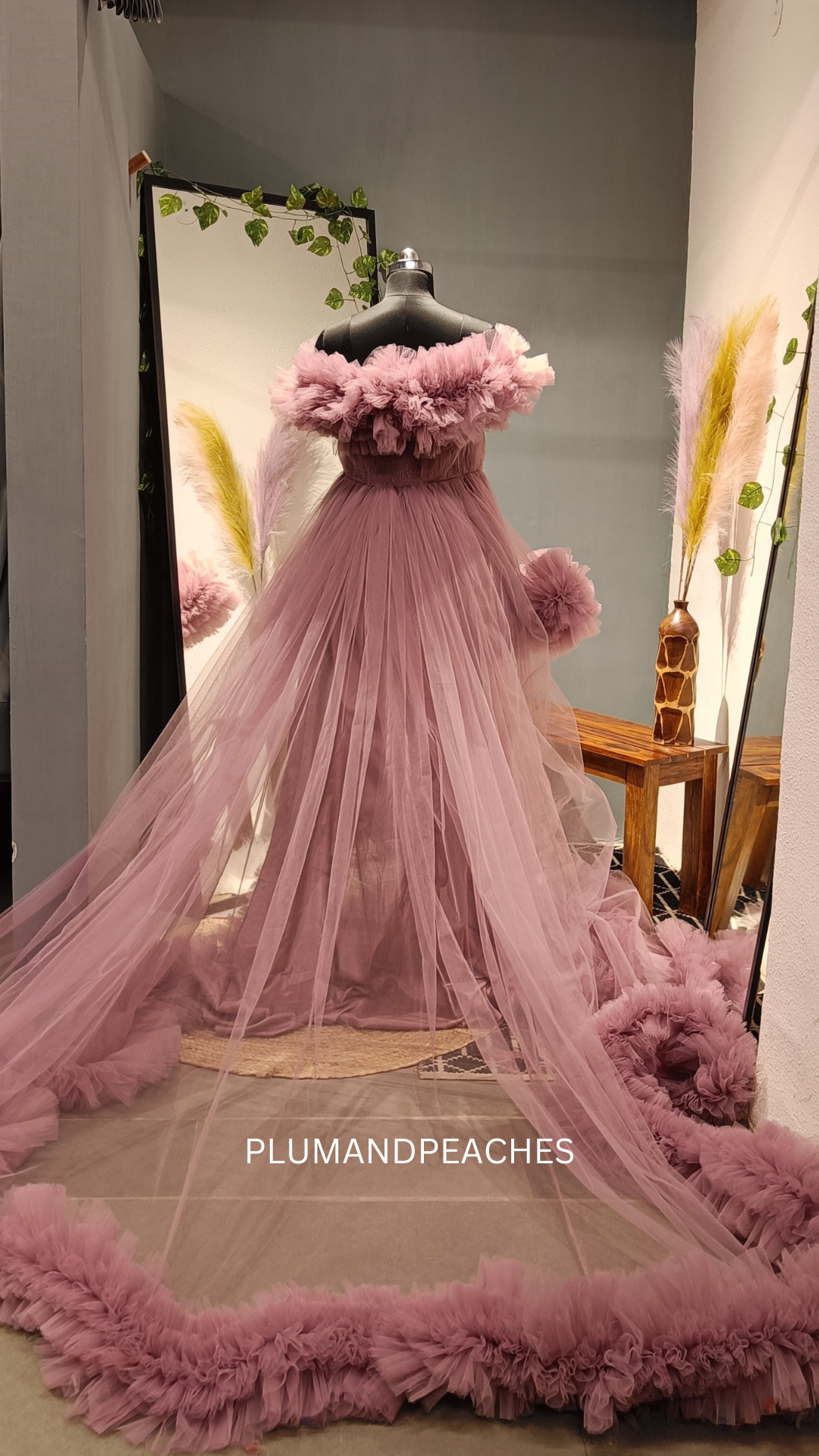 Pink Tulle Gown for Photoshoot