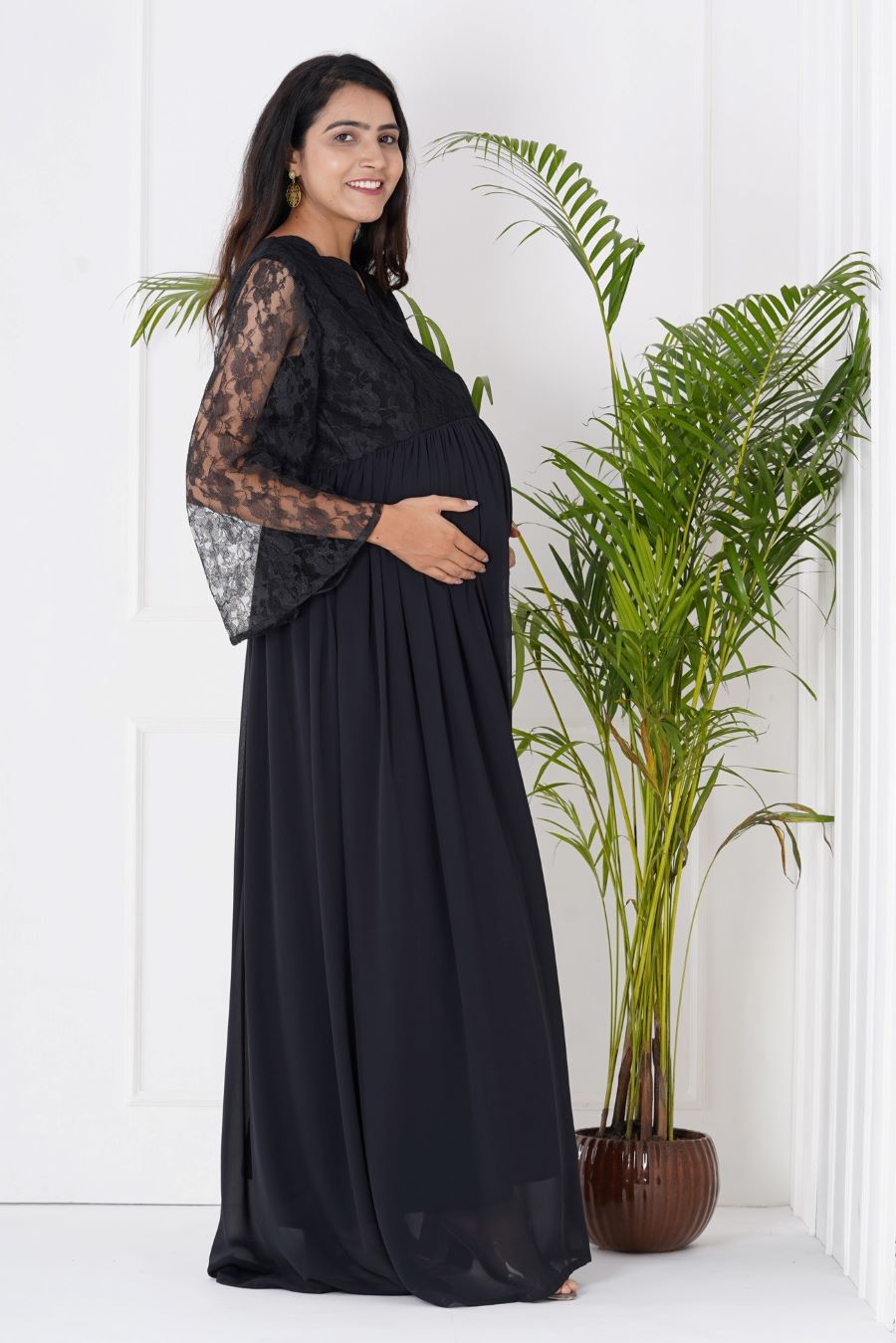 Maternity Glamour: Black Lace Dress for Parties, Baby Showers, and Photoshoots Plum and Peaches Maternity Glamour: Black Lace Dress for Parties, Baby Showers, and Photoshoots Plum and Peaches