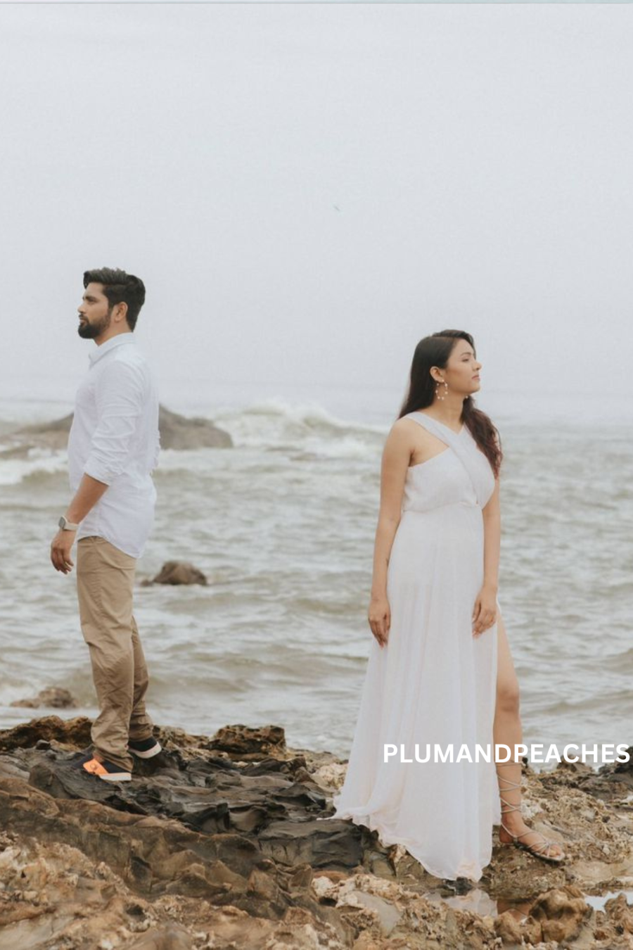 White Pre wedding Photoshoot Dress – Plum and Peaches