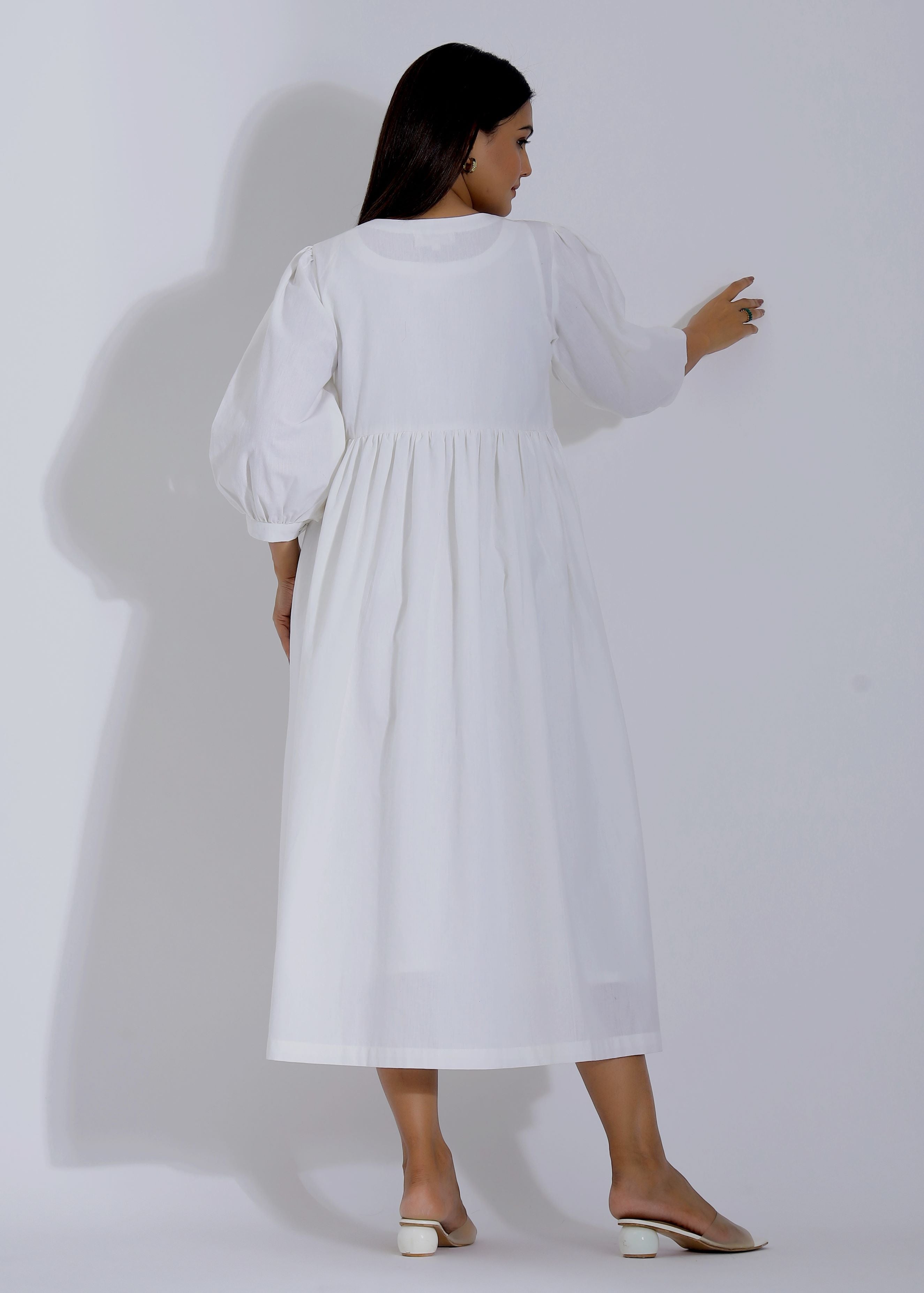 White Cotton Dress back