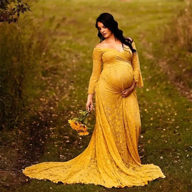 mustard baby shower dress