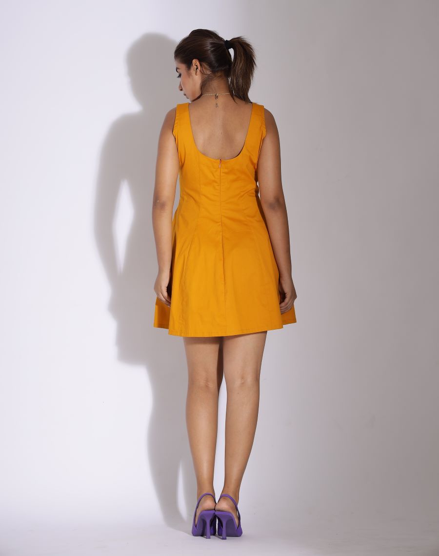 Yellow Fit and Flare Mini Dress