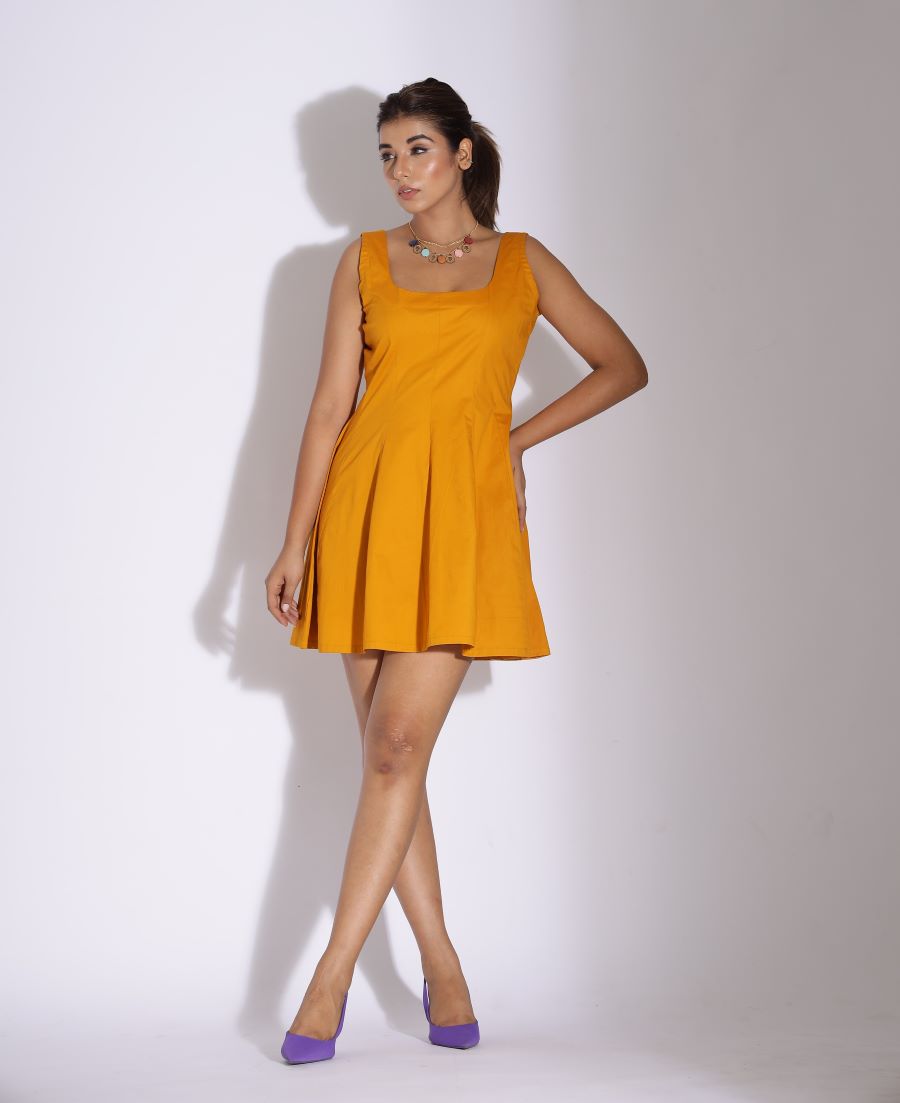 Yellow Fit and Flare Mini Dress