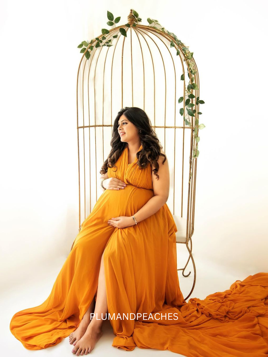 Maternity Gown with Trail for photoshoot