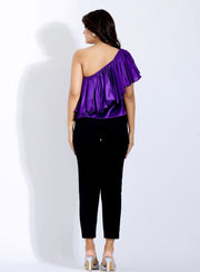 One Shoulder Satin Party Top