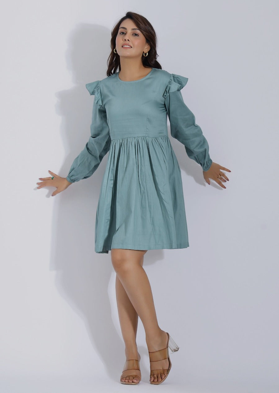 Ruffle Skater Dress front
