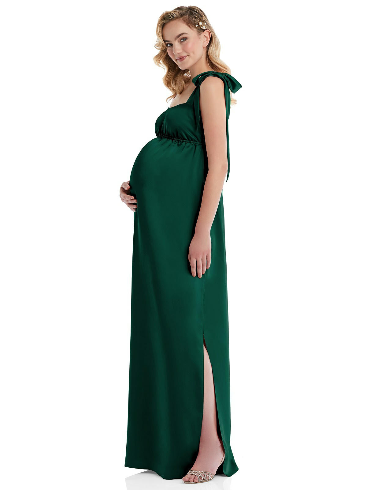 Satin Elegance Maternity Gown