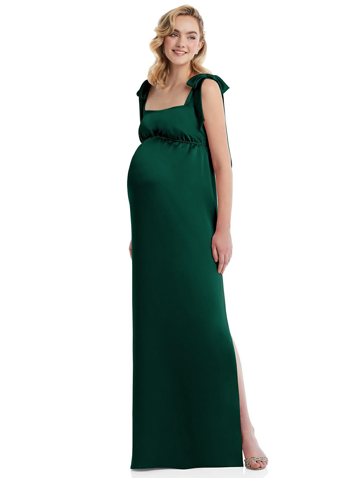 Satin Elegance Maternity Gown