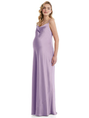 Cowl Neck Tie Strap Maternity Gown
