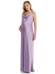 Cowl Neck Tie Strap Maternity Gown