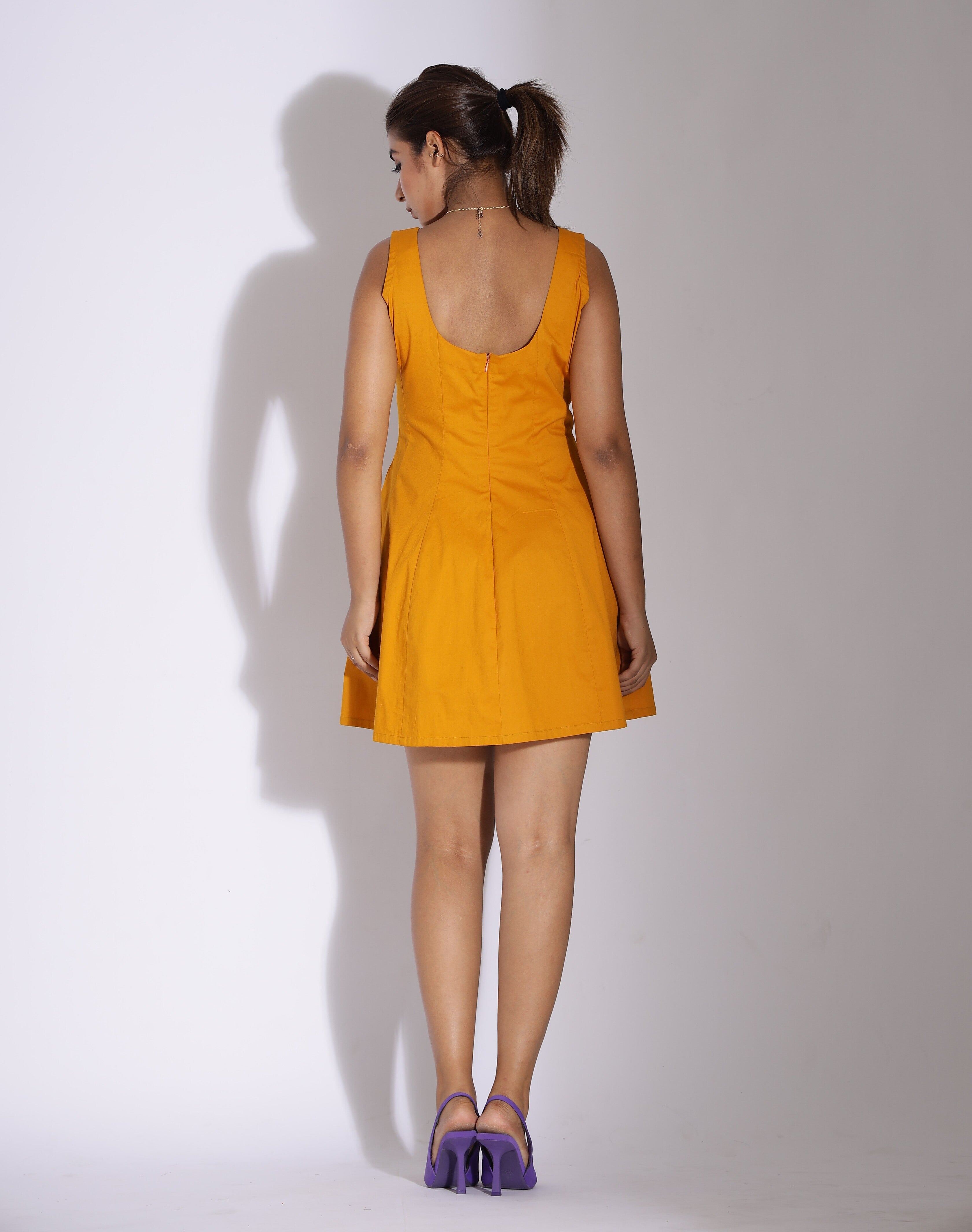 Yellow Fit and Flare Dress