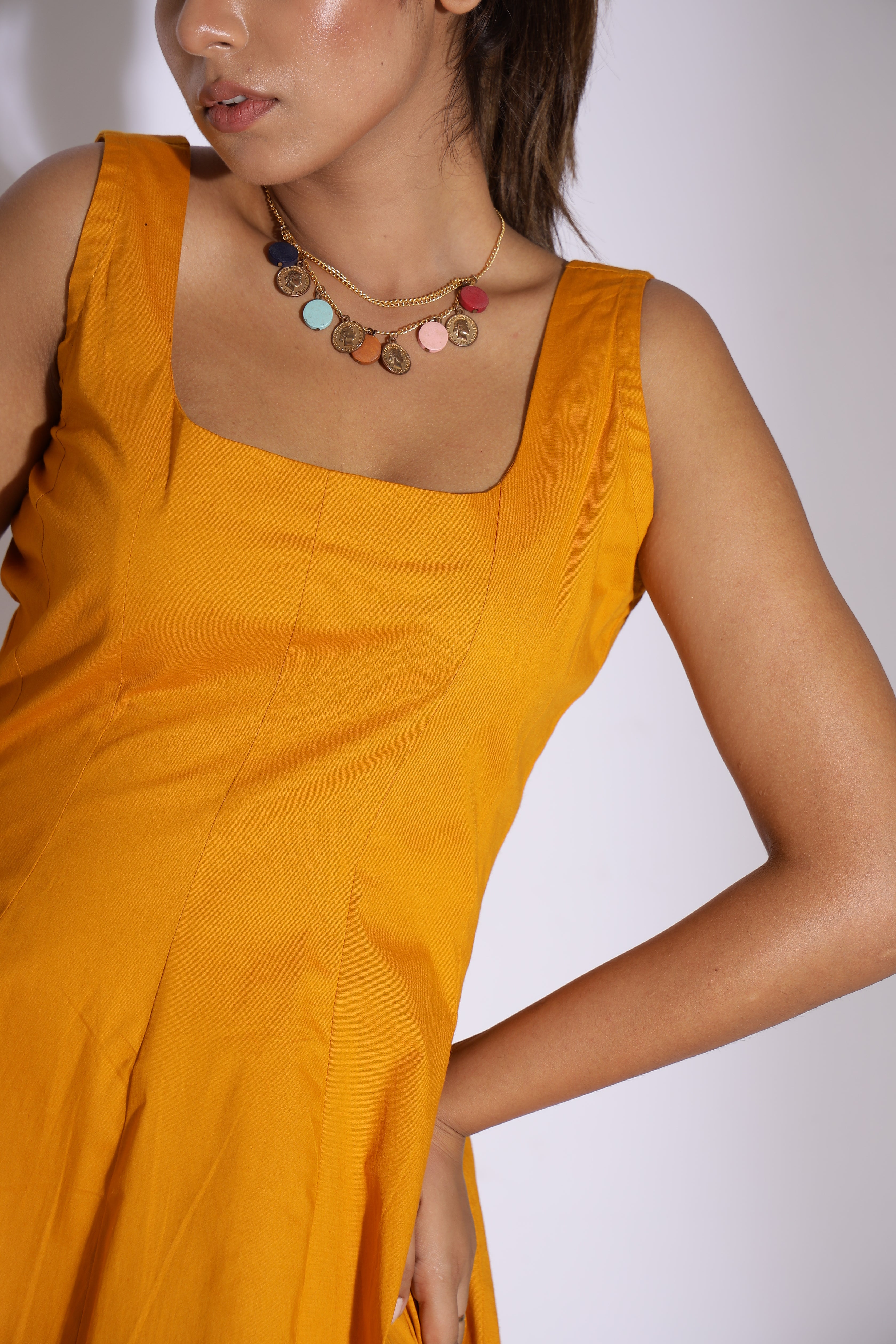 Yellow Fit and Flare Dress