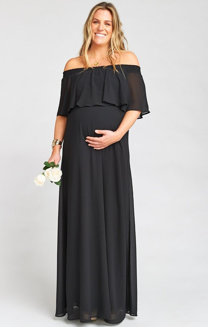 Off Shoulder Ruffle Maternity Gown