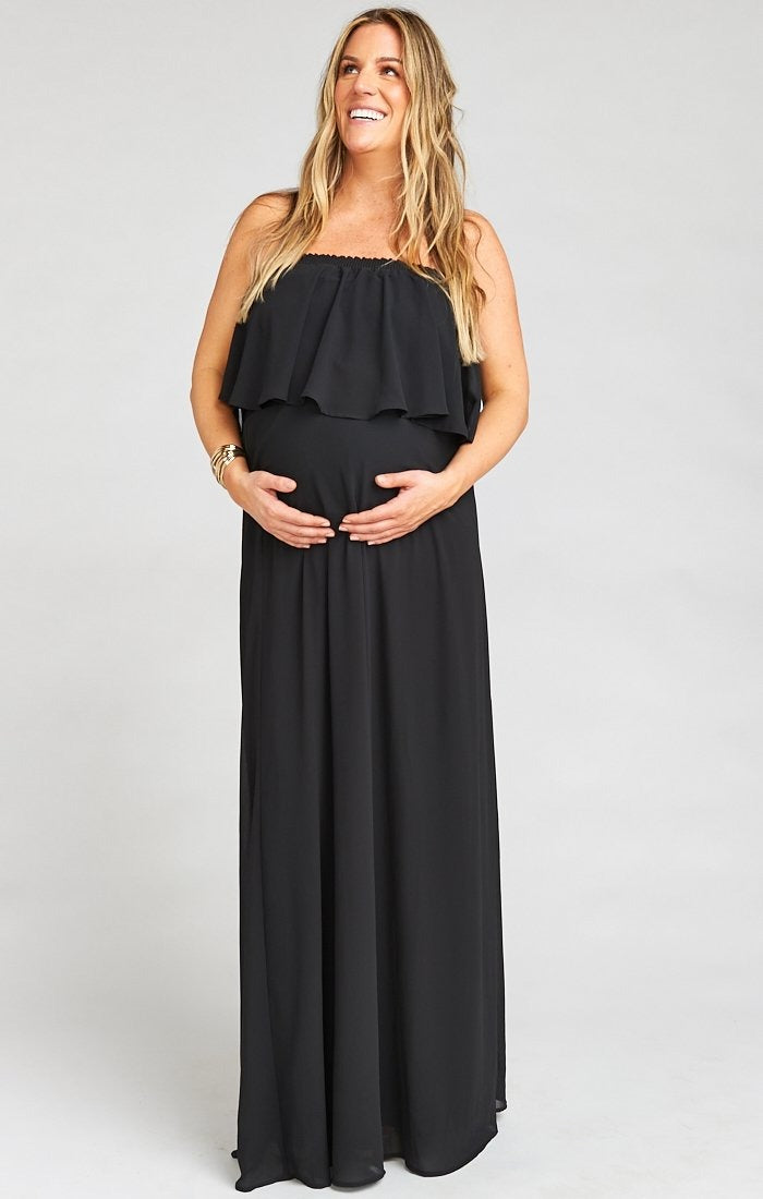 Off Shoulder Ruffle Maternity Gown